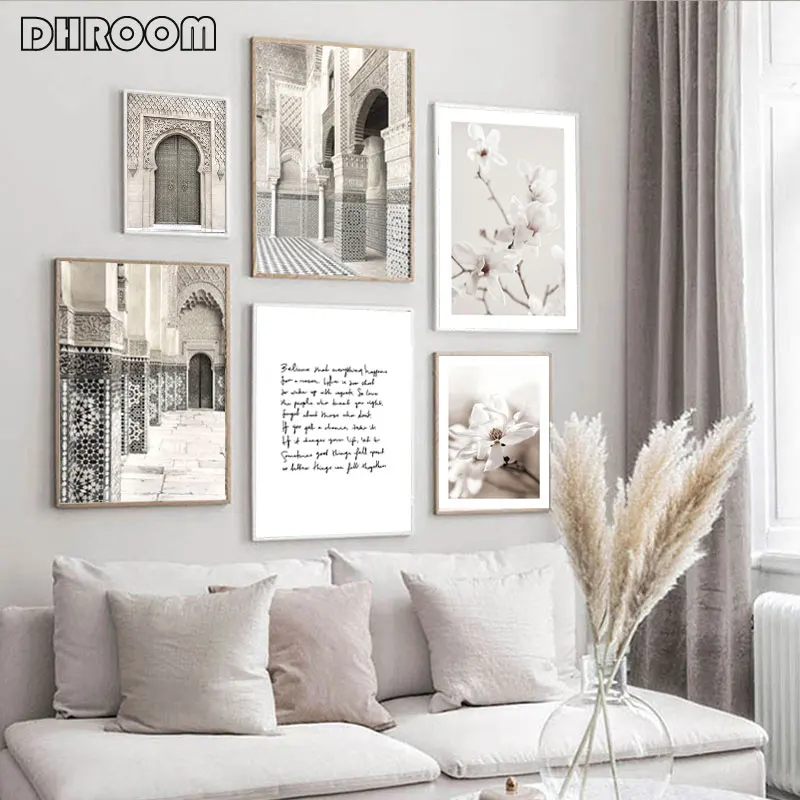 Мусульманская винтажная Марокканская живопись на холсте постер для Арабской