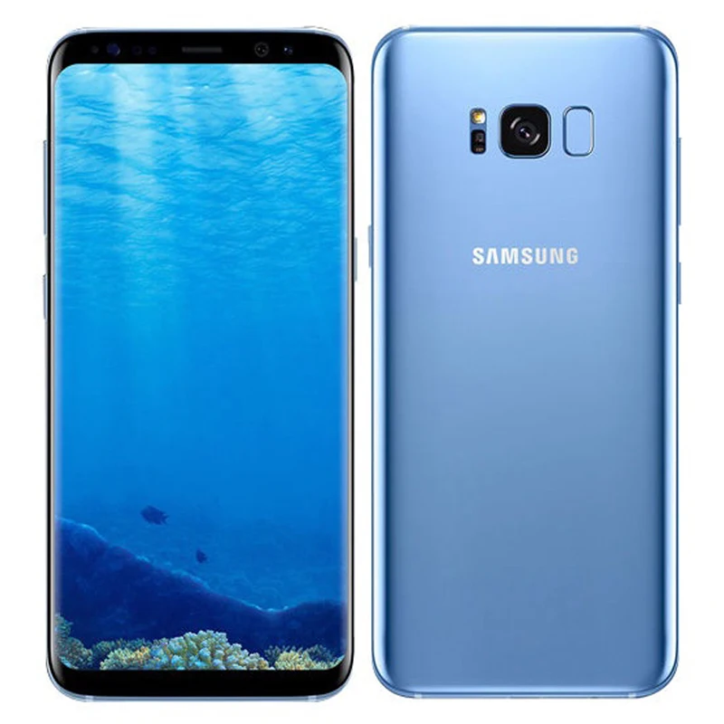 Blue Samsung Galaxy S8 Plus,, 4G LTE, мобильный телефон, четыре ядра, 6,2 дюймов, МП, 4 Гб ram, 64 ГБ rom, смартфон с отпечатком пальца - Цвет: Blue
