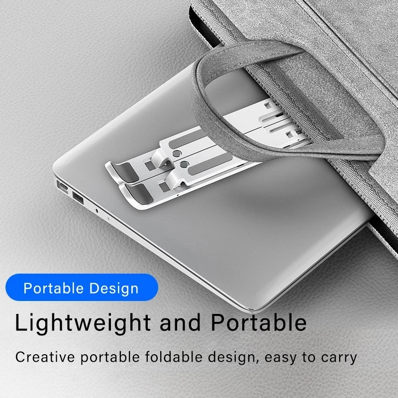 portable stand aluminium foldable notebook support laptop for base macbook pro air ipad holder xiaomi huawei adjustable bracket free global shipping