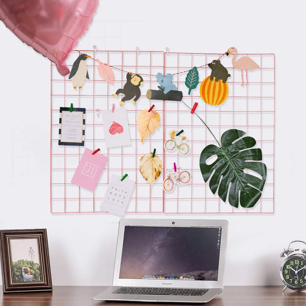 

Wire Wall Picture Decoration Girl Room Clip Photo Holder Hanging Display Frame Home Decor Party Metal Shelf Postcards DIY Rack