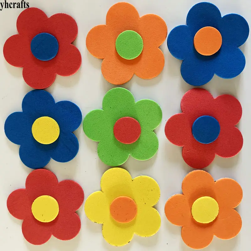 

10bags/LOT.Colorful 3D flower foam stickers 8 design.Early educational toys.Color learning Intelligent crafts diy toys Handmade