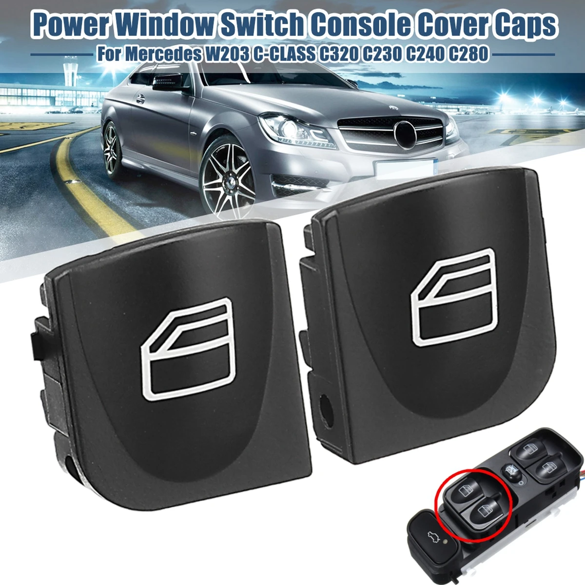 Автомобильные колпачки для консоли переключателя переднего левого стекла A2038210679