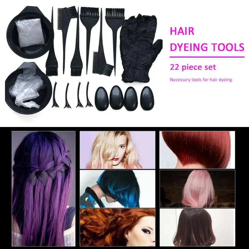 22 шт. инструмент для красителя волос набор Расческа Щетка одноразовая ткань