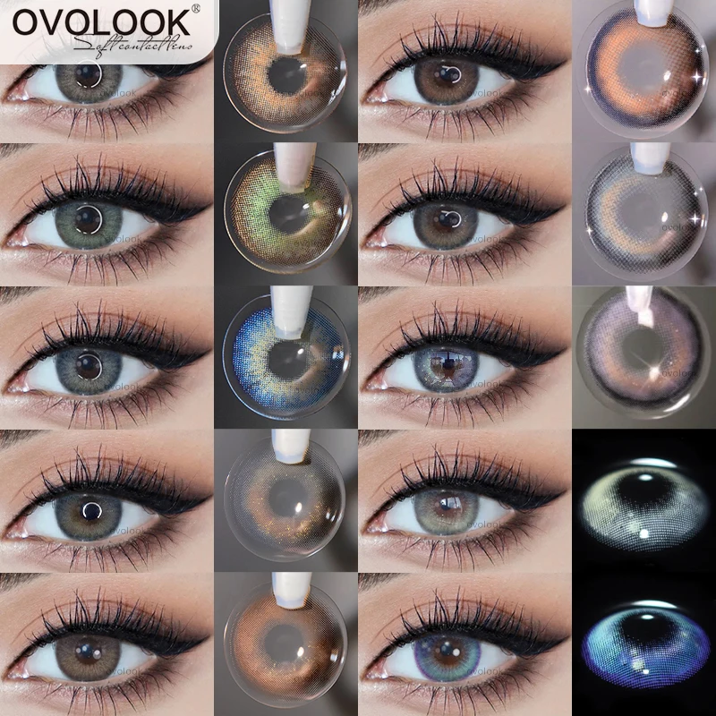 ovolook 2pcspair lenses beauty colored lenses color contact lenses for eyes prescription eye color lens vision correction lens free global shipping