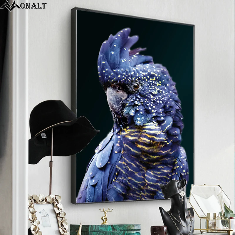 Холст Картина синий попугай Гостиная постер животного фотография картина