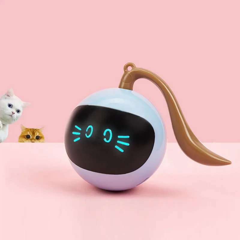 

Smart Cat Toys Ball Automatic Interactive Catnip USB Rechargeable Self Rotating Toys Colorful Led Feather Bells for Cats Kitten