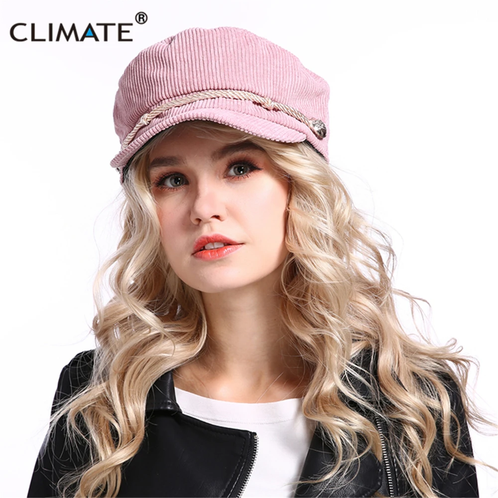 

CLIMATE New Women Navy Cap Fashion Sailor Cap Hats Military Army Caps Corduroy Punk Rivet Hat Cool Marine Caps for Woman Lady