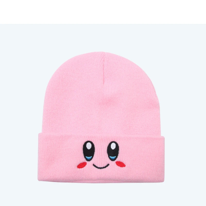 Anime Cartoon Cute Face Eyes Kawaii Kirbys Hat Cosplay Keep Warm Knitted Unisex Adult Kids Cap Hip Hop Autumn Winter Gift | Тематическая