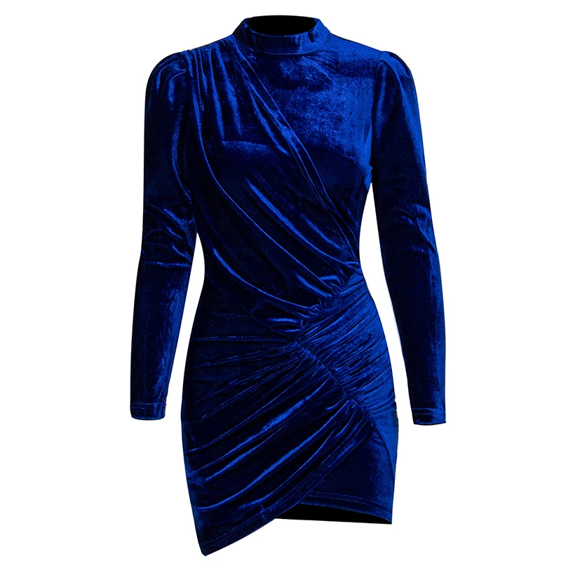 Женское вечернее платье LOVE &amp LEMONADE облегающее темно-синее мини с