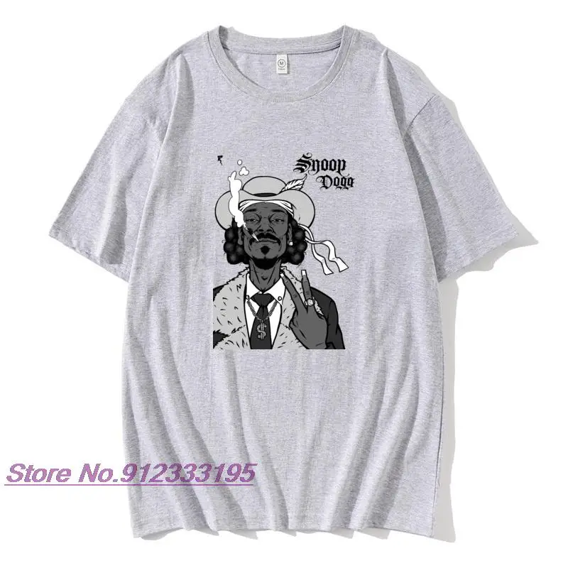Snoop Dogg T-shirt Men Grey T Shirt Funky Hip Hop Tops & Tees Custom Guys Cotton Tshirt Funky Street Vintage Graphic