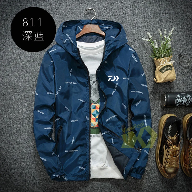 Daiwa костюмы Камуфляжный худи мужской рыбалка куртки тонкие Рыболовные