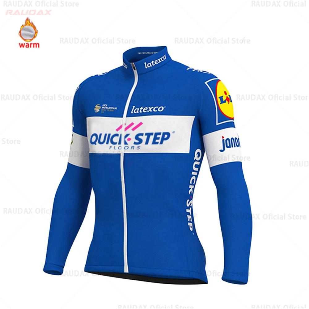 QUICK STEP Pro Team велосипедная Джерси, Зимняя Теплая Флисовая велосипедная одежда, набор велосипедных комбинезонов и штанов, MTB Ropa Ciclismo Maillot одежда