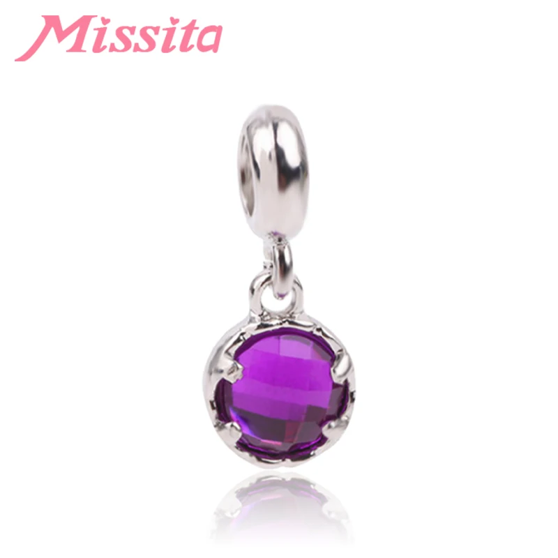 MISSITA шикарная романтическая подвеска с фиолетовым кристаллом подходит для
