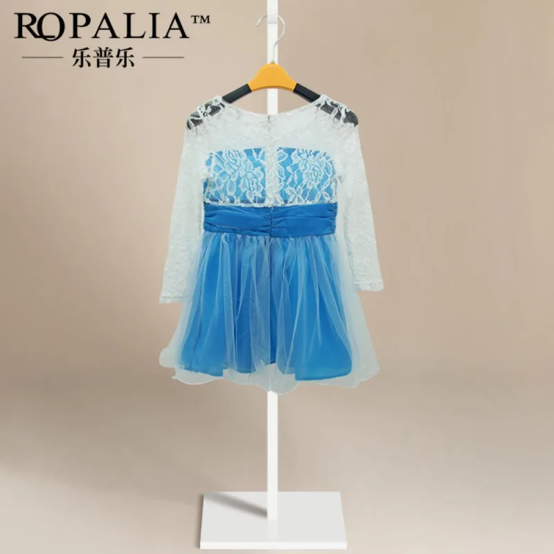 2-11 Years Children Girls Blue Clothing Wedding Evening Pretty Girl Dress Princess Party Pageant Lace Tulle | Детская одежда и