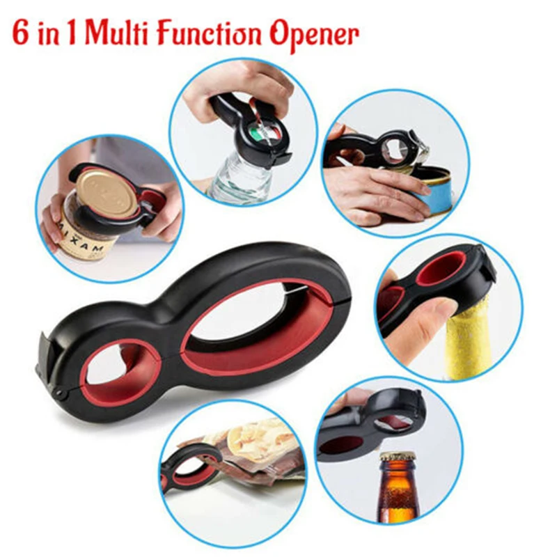 

6 In 1 Multipurpose Can Bottle Opener Stainless Steel Bottle Opener Kitchen Tools MJJ88