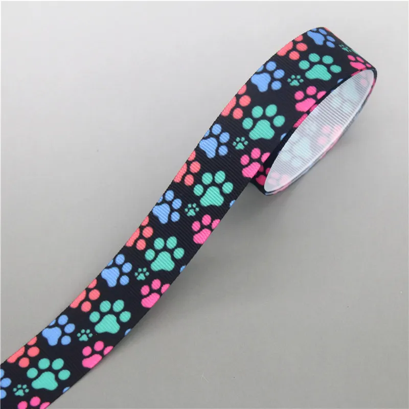 DHK 5 ярдов собака с принтом чудовища Grosgrain ленточный аксессуар Hairbow Головные уборы
