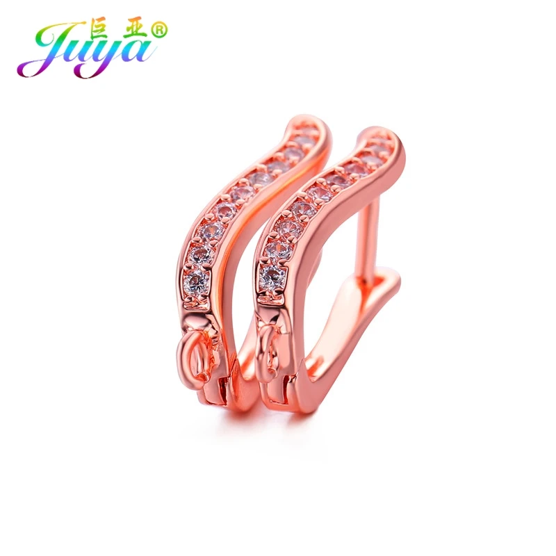 Rose Gold Juya DIY для женщин изготовление сережек ручной работы материал медь креативный замок для сережек основные серьги крючки Аксессуары - Цвет: Rose Gold
