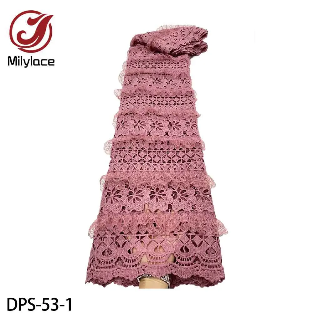 

Latest Guipure Cord Lace Embroiderey French African Lace Fabric High Quality Nigerian Lace Fabrics for Dress DPS-53