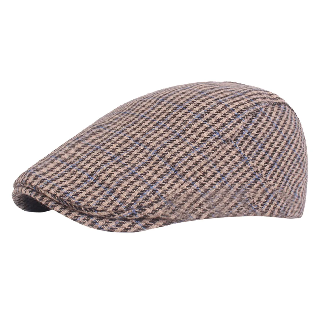 Beret Peaky Blinder Men Women Vintage Plaid Houndstooth Felt Berets Hats Winter Warm Flat Cap Duckbill Caps берет 베레모 #H |