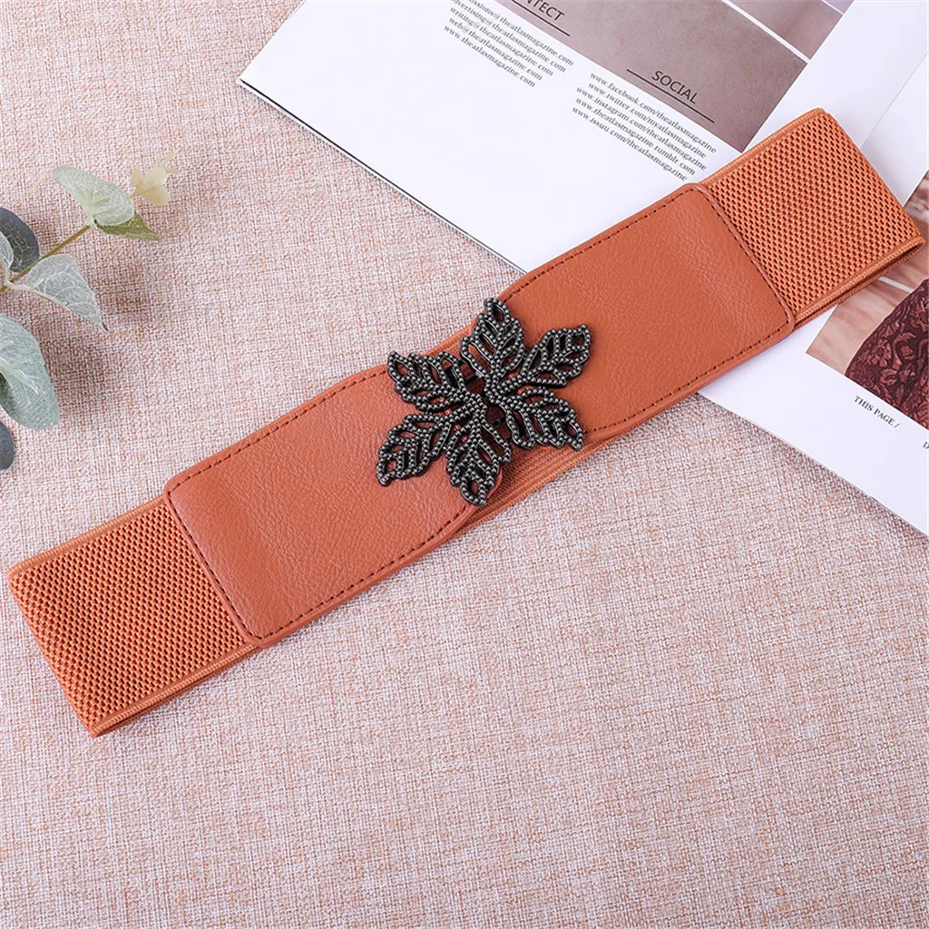 Женский эластичный пояс с резным узором в виде листьев новый дизайн винтажный MS