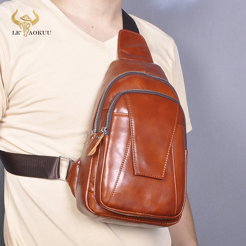 Мужская Оригинальная Повседневная модная сумка из натуральной кожи с