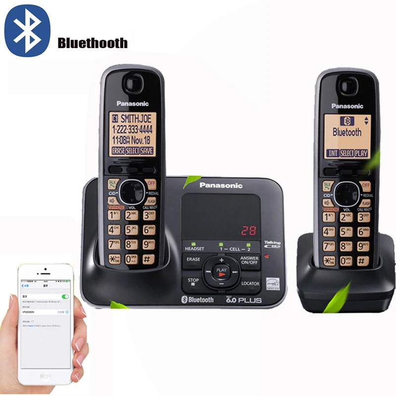 

2022 Digital Cordless Phone With Bluethooth Answer Machine Handfree Voice Mail Backlit LCD Wireless Telephone For Office Home