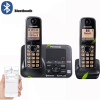 digital cordless phone with bluethooth answer machine handfree voice mail backlit lcd wireless telephone for office home black
