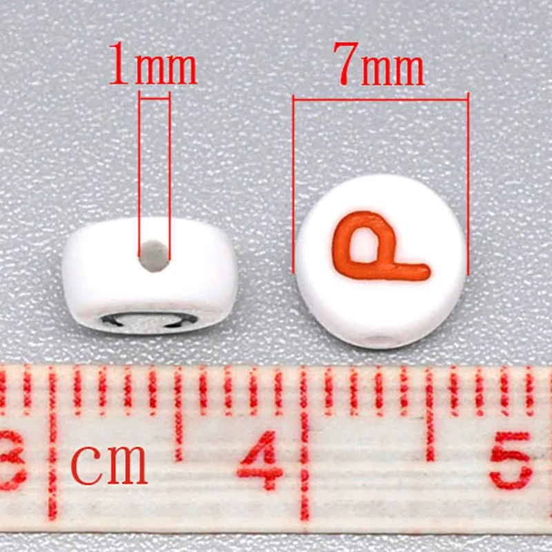 DoreenBeads At Random White Flat Round Alphabet /Letter &quotA-Z&quot Acrylic Spacer Beads DIY Gifts Making Jewelry Findings 7mm 45PCs |