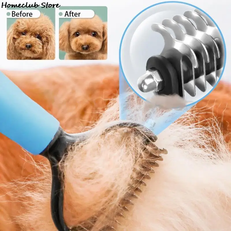 

Расческа для удаления шерсти домашних животных, двусторонняя щетка с узлом, инструмент для вычесывания кошек и собак, длинные вьющиеся воло...