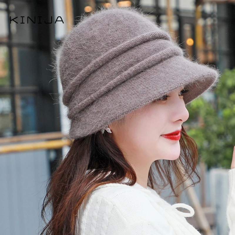 Высококачественная женская зимняя теплая универсальная вязаная шапка из