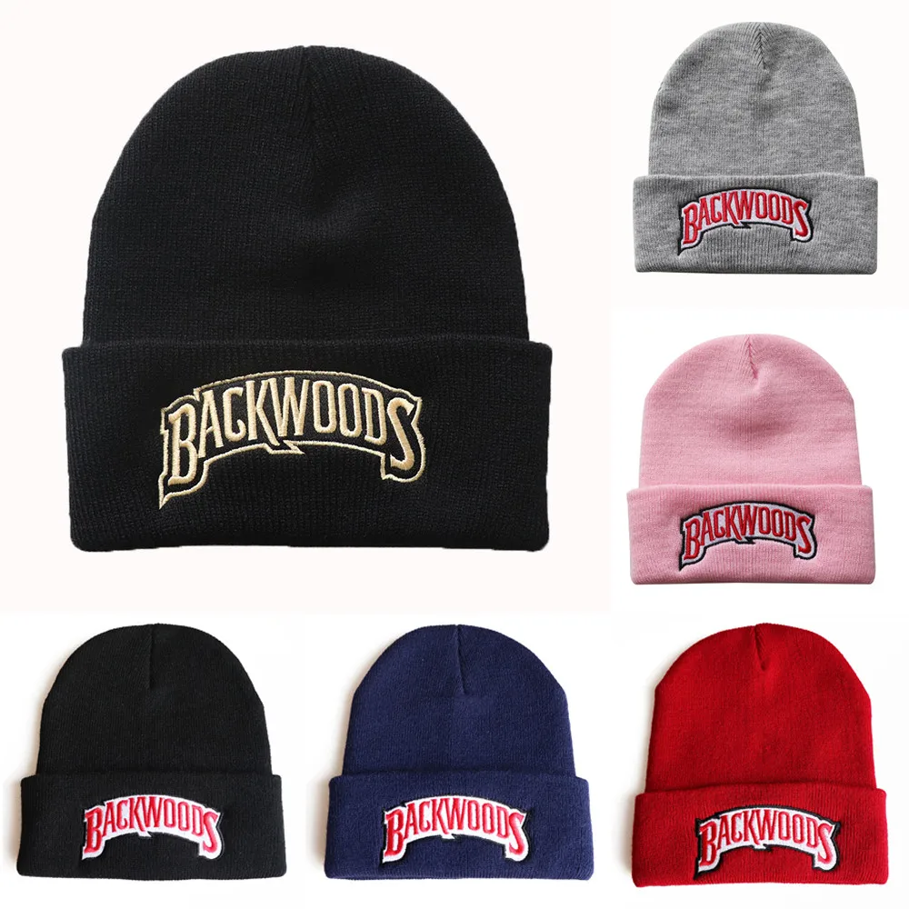 

Hip-hop Embroidered Lettering Cap Unisex Knitted Hat BACKWOODS Embroidered Knitted with A Hood Caps Cute Hats for Women