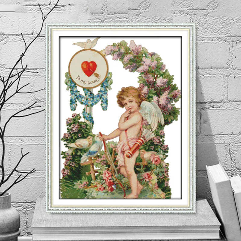 Набор для вышивки крестиком Angel's Love DMC 14CT 11CTfabric | Дом и сад