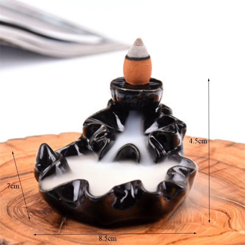 Керамический маленький Лотос горелка обратного потока фиолетовая глина дым