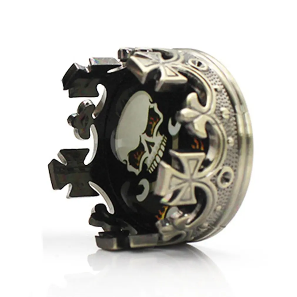 Дым металлическая дробилка Король Череп Табак Специи трава 3 слоя Зубчатая