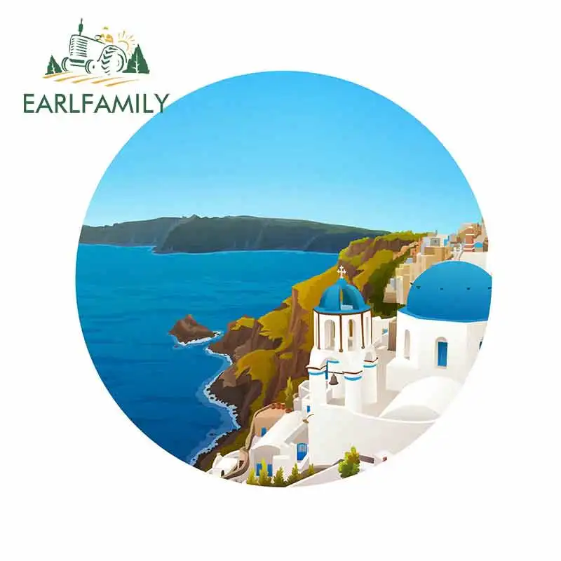 EARLFAMILY 13 см x 12 9 для Санторини греческого путешествия пляжа DIY мотоцикла наклейки