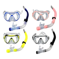 professional underwater mask dry snorkel set anti fog anti leak snorkeling large field view facewear for adults diving equipment