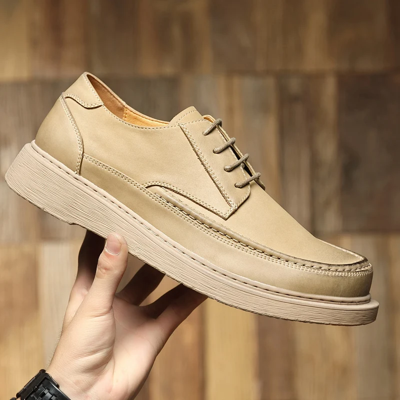 Мужские туфли из натуральной кожи модные оксфорды на шнуровке дизайнерские