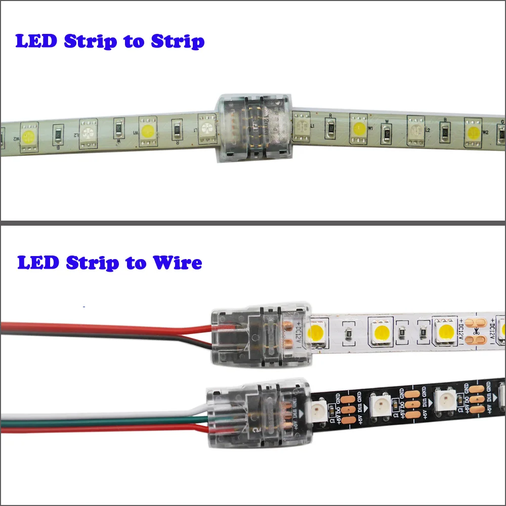 

5pcs 2pin 3pin 4pin 5pin 6pin LED Strip Connector for 3528 5050 led Strip to Wire/Strip Connection Use Terminals