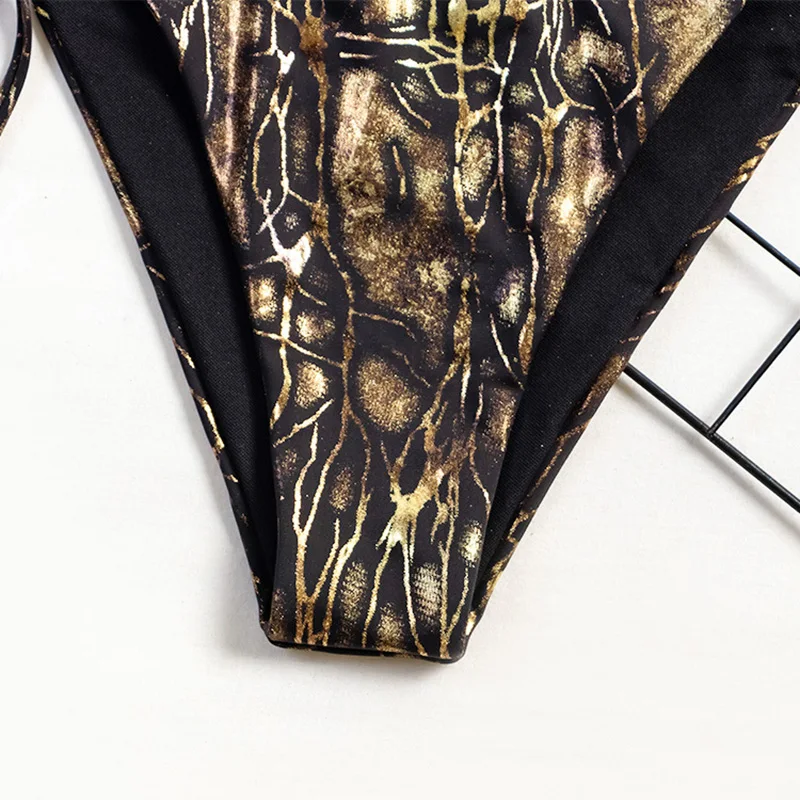 

New 2021 Printed Halter Bikini Women Swimsuit Female Swimwear Two-pieces Bikini set vintage Sexy Bather Bathing Suit Swim Lady