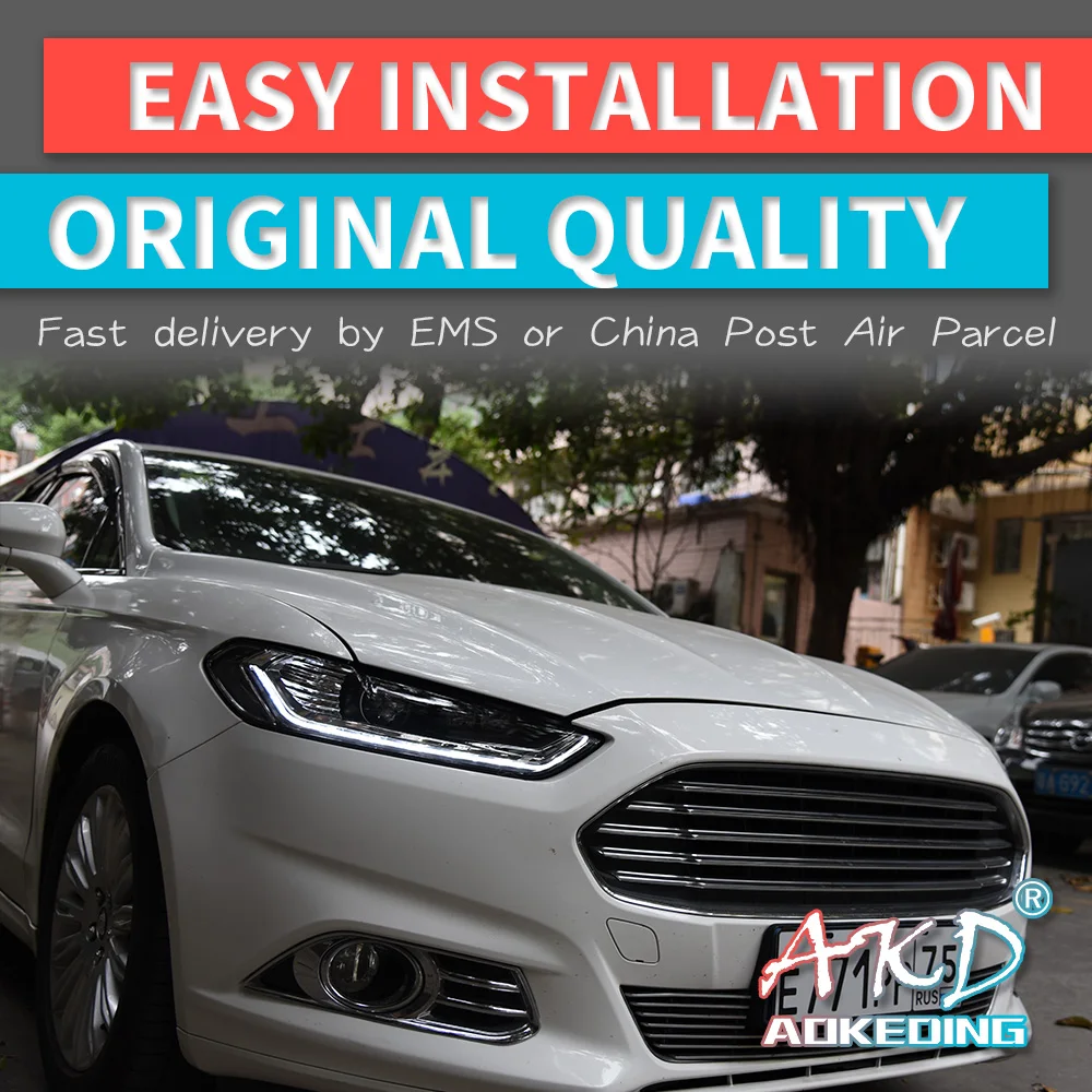 AKD тюнинг автомобильных фар для Ford Mondeo Fusion 2013-2016 светодиодные фары DRL ходовые огни