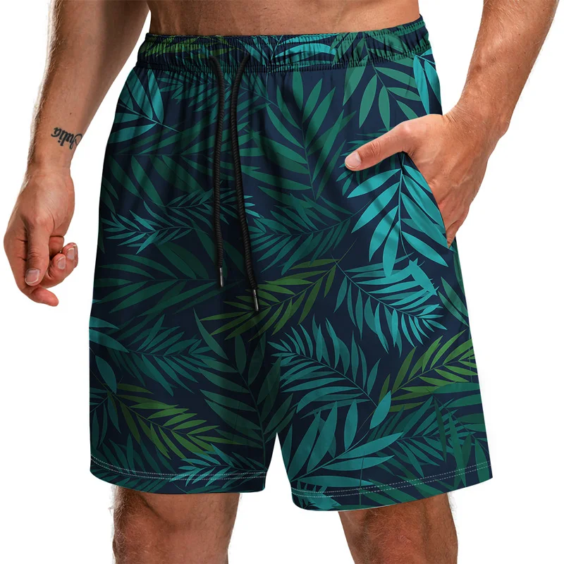 

Summer New Men's Shorts 3D Printing Plant Flowers Loose Quick-Drying Beach Pants Fashion Hip-Hop Harajuku Jogging Sweatpants