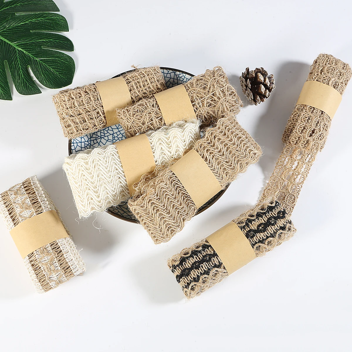 

Burlap Flat Cords Hessian Vintage Rustic Hemp Jute Rope Christmas Wedding Party Centerpieces Decoration Gift Wrapping Ribbons