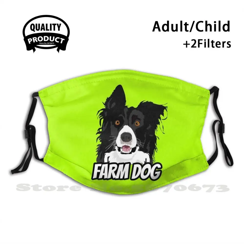 

Farm Dog Stickers And Gifts Fashion Mouth Masks Filter Adult Kids Face Mask Border Collie Dog Lover Australian Shepherd Border