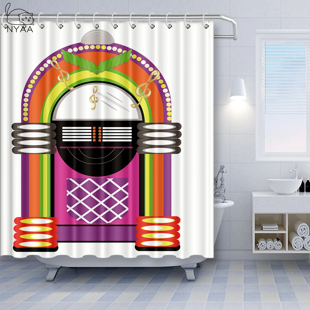 Vixm Jukebox занавеска для душа с мультипликационным ярким этническим дизайном