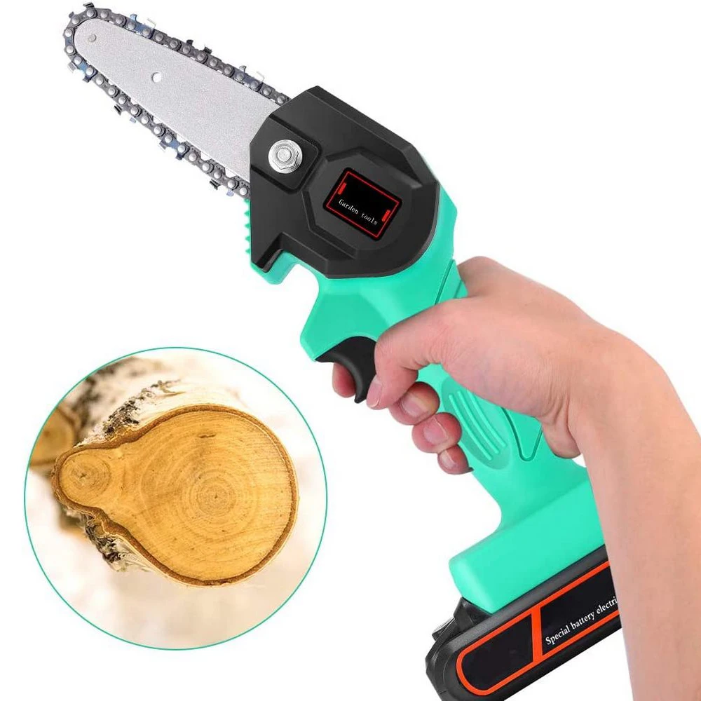 4 Inch Mini Chainsaw Lithium Rechargeable Electric Battery Cordless Chain Saw Adopts High-quality Guide Chain Gardening Tools
