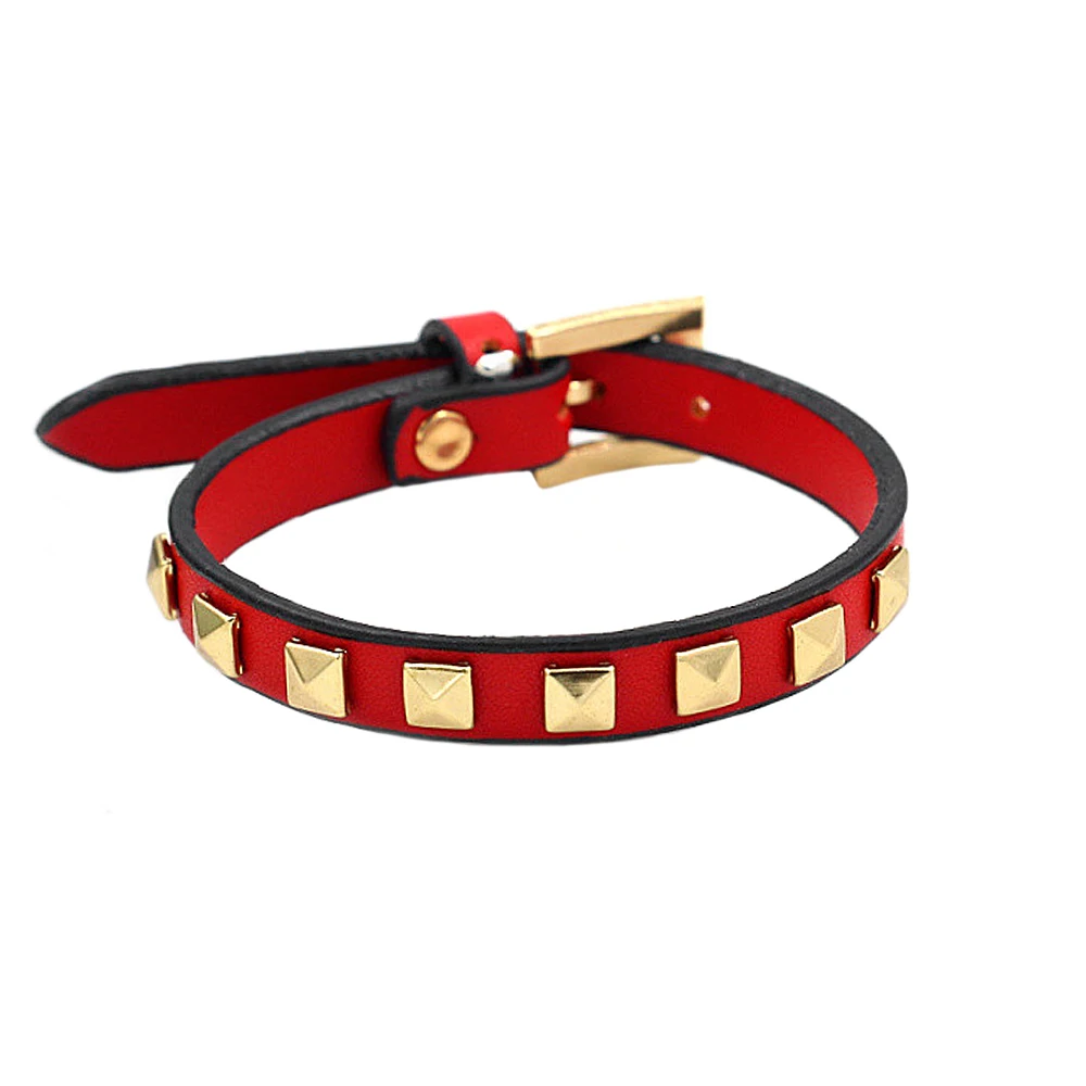 Кожаные женские браслеты с шармами Kirykle 5 цветов модный золотистый квадратный