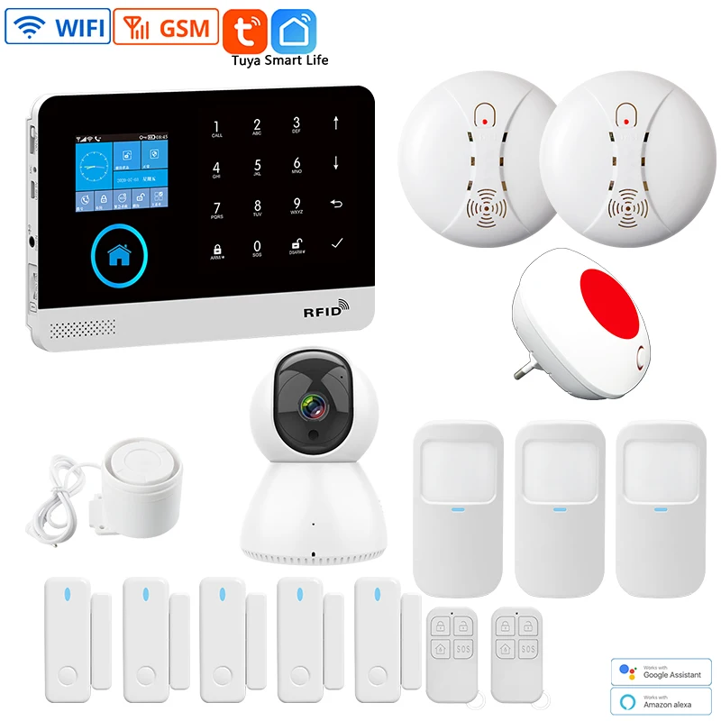 Tuya Home Burglar Security Smart Alarm System WiFi GSM PG103 433MHz Wireless Touch Keyboard Alarm System Alarm House App Control