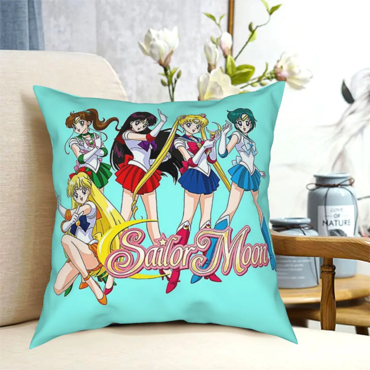 

Sailor Moon Floor Pillow Cushion Cover Decorative Pillowcases Case Home Sofa Cushions 40x40,45x45cm(Double Sides)