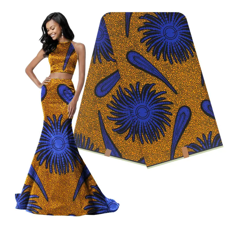 

African wax 100% cotton fabric women Nigeria real wax cotton fabric for sewing material H16060506