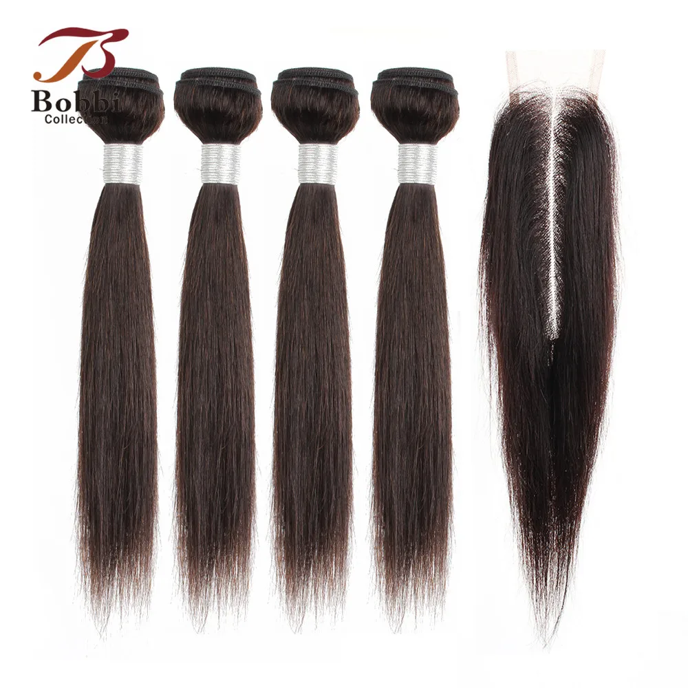 Коллекция BOBBI 4/6 пряди с закрытием 50 г/шт. 2*6 Длинные Кружева Закрытие индийские прямые не Реми человеческие волосы короткие Боб Стиль